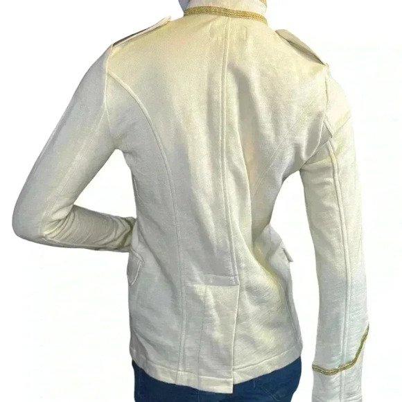 Denim & Supply Ralph Lauren Military Style Jacket cream With Gold Trim Pockets. - Picture 12 of 15